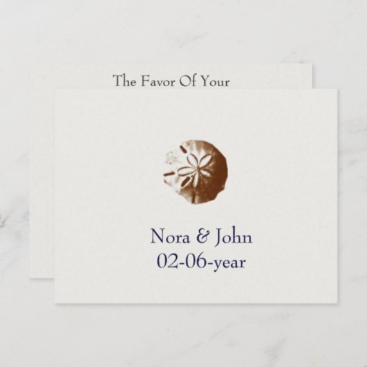 Beach Wedding Rsvp Karte (Vorne/Hinten)