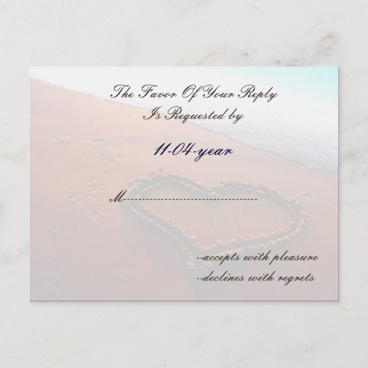 Beach Wedding Rsvp Karte (Rückseite)