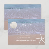 Beach Wedding Sand Dollar & Starfish Response RSVP Karte (Vorne/Hinten)