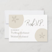 Beach Wedding Sand Dollar Wedding RSVP (Vorderseite)