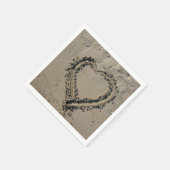 Beach Wedding Sand Heart Paper Napkins Serviette (Ecke)