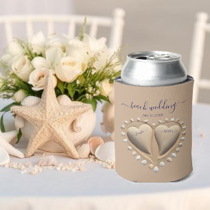 Beach Wedding Sand Hearts Dosenkühler