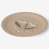 Beach Wedding Sand Hearts- Pappteller (Schrägansicht)