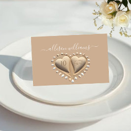 Beach Wedding Sand Hearts-Platzkarten-Meal Icons Tischnummer