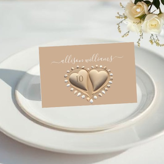 Beach Wedding Sand Hearts Platzkarten Tischnummer