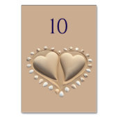 Beach Wedding Sand Hearts- Tischnummer (Rückseite)