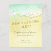 Beach Wedding Sand Ocean Waves Save the Date Ankündigungspostkarte (Vorderseite)