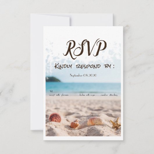Beach Wedding, Sand, Seashells UAWG Einladung (Vorderseite)