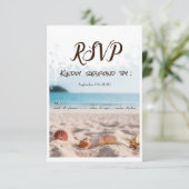 Beach Wedding, Sand, Seashells UAWG Einladung (Stehend Vorderseite)