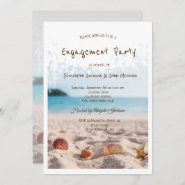 Beach Wedding, Sand, Seashells Verlobung Einladung
