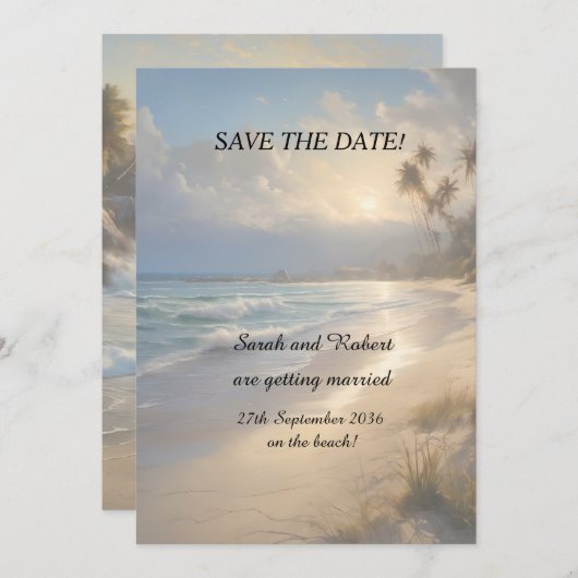 Beach Wedding Save the Date (Vorne/Hinten)