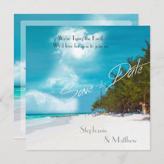 Beach Wedding Save the Date (Vorne/Hinten)