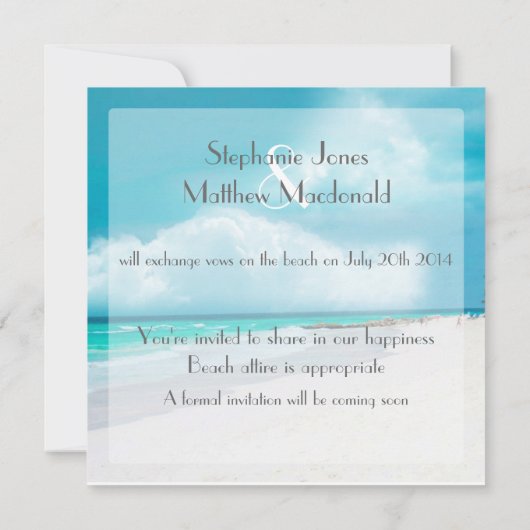 Beach Wedding Save the Date (Rückseite)