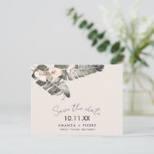 Beach Wedding Save the Date Ankündigungspostkarte (Stehend Vorderseite)