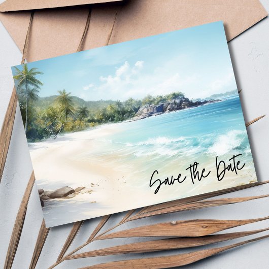 Beach Wedding Save the Date Ankündigungspostkarte