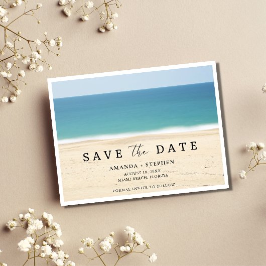 Beach Wedding Save the Date Ankündigungspostkarte