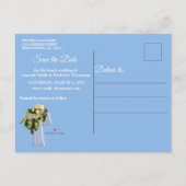Beach Wedding Save the Date Ankündigungspostkarte (Rückseite)