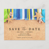 Beach Wedding Save The Date Ankündigungspostkarte (Vorderseite)