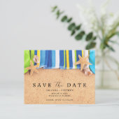 Beach Wedding Save The Date Ankündigungspostkarte (Stehend Vorderseite)