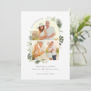 Beach Wedding Save the Date Card mit Palm Blätter