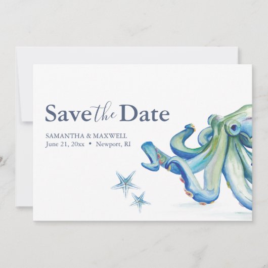 Beach Wedding Save The Date Card Ocean (Vorderseite)