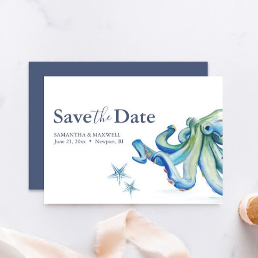 Beach Wedding Save The Date Card Ocean