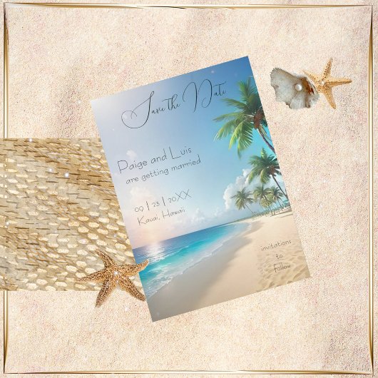 Beach Wedding Save the Date Einladung