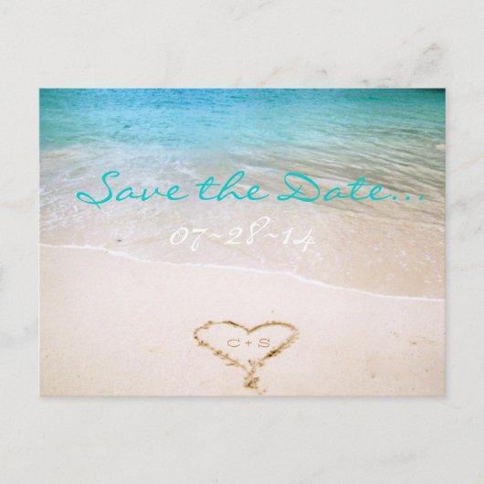 Beach Wedding Save the Date Einladung Postkarte (Vorderseite)