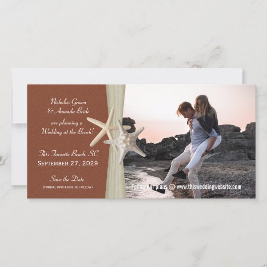 Beach Wedding Save the Date Foto (Vorderseite)