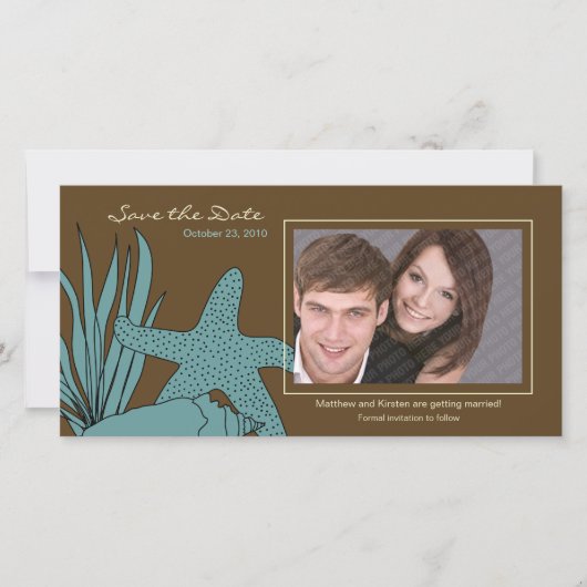 Beach Wedding Save the Date Foto Card (Vorderseite)