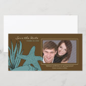 Beach Wedding Save the Date Foto Card (Vorne/Hinten)