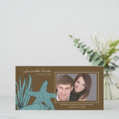 Beach Wedding Save the Date Foto Card (Stehend Vorderseite)