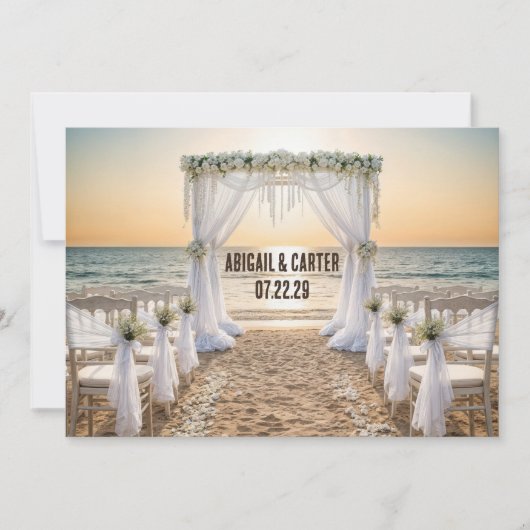 Beach Wedding Save the Date Karte (Vorderseite)