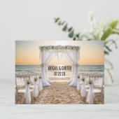 Beach Wedding Save the Date Karte (Stehend Vorderseite)