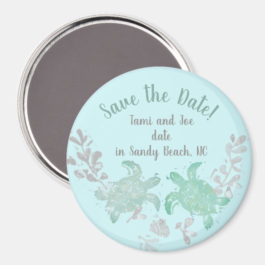 Beach Wedding Save the Date Magnete Magnet (Vorderseite/Rückseite)