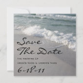 Beach Wedding Save the Date - Ocean Waves & Sand (Vorderseite)