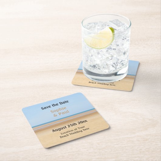 Beach Wedding Save the Date Paper Untersetzer (Vor Ort)