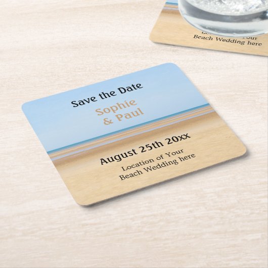 Beach Wedding Save the Date Paper Untersetzer (angewinkelt)