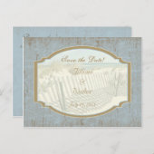 Beach Wedding Save the Date Postcard Ankündigungspostkarte (Vorne/Hinten)