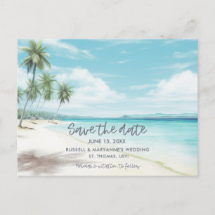 Beach Wedding Save the Date Postcard Ankündigungspostkarte