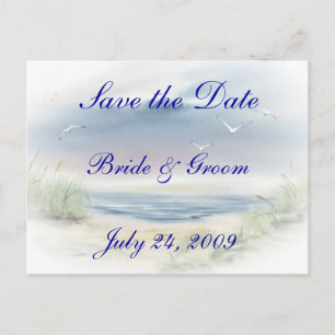 Beach Wedding Save the Date Postcard Ankündigungspostkarte