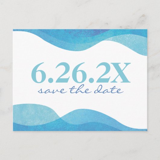 Beach Wedding Save the Date Postcard Ankündigungspostkarte (Vorderseite)