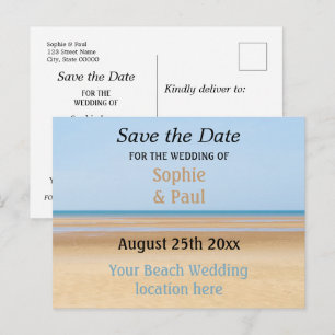 Beach Wedding Save the Date Postcard Ankündigungspostkarte