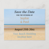Beach Wedding Save the Date Postcard Ankündigungspostkarte (Vorderseite)