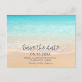 Beach Wedding Save the Date Postcard Ankündigungspostkarte (Vorderseite)