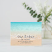 Beach Wedding Save the Date Postcard Ankündigungspostkarte (Stehend Vorderseite)