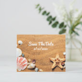 Beach Wedding Save the Date Postcard Postkarte (Stehend Vorderseite)
