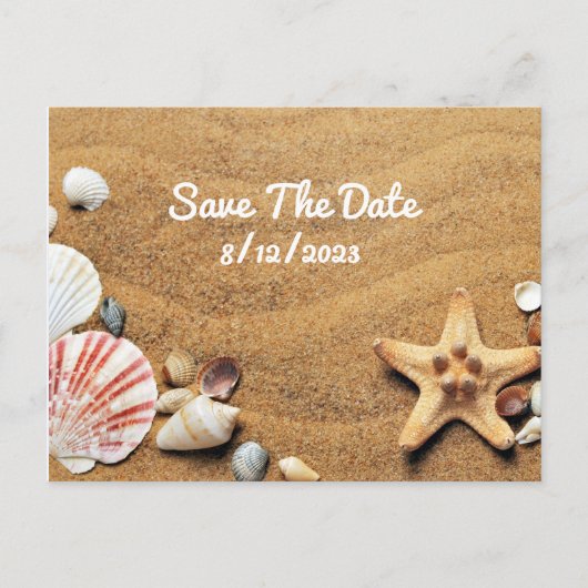 Beach Wedding Save the Date Postcard Postkarte (Vorderseite)