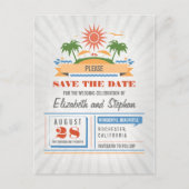 Beach Wedding Save the Date Postkarten (Vorderseite)