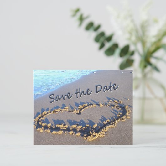 Beach Wedding Save the Date Postkarten (Stehend Vorderseite)